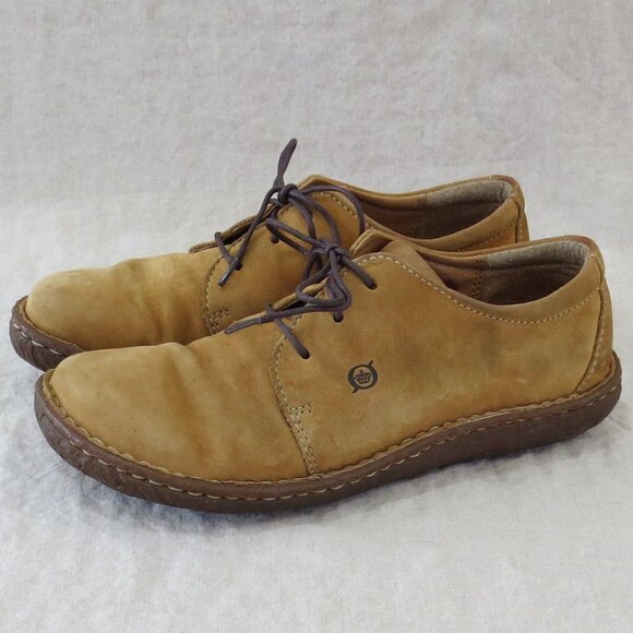 BORN Leather Lace Up Oxford Shoes SIZE 8.5 Tan - Picture 1 of 14